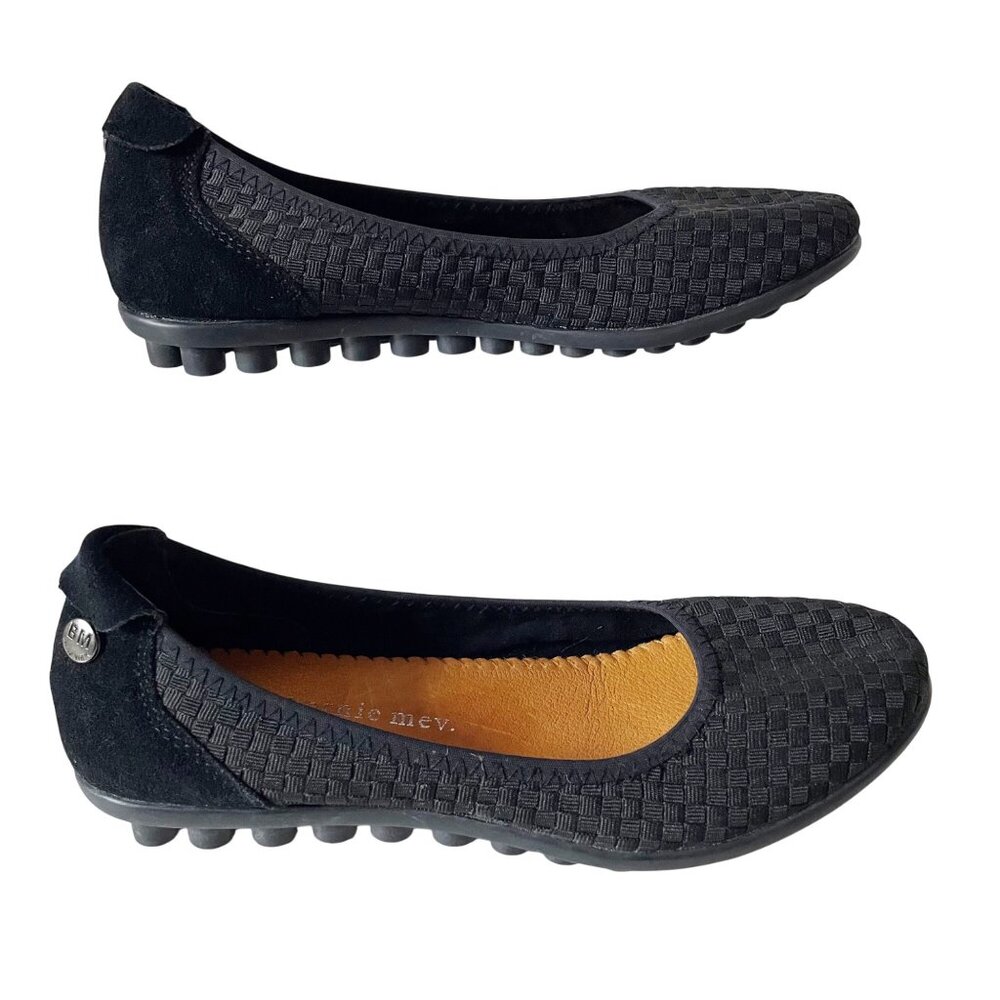 Bernie Mev Pull-On Baby Doll Flats Bella Me Black Women’s Size 38 US 7.5